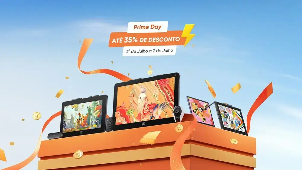 XPPen Prime Day 2026: até 35% OFF em mesas e displays